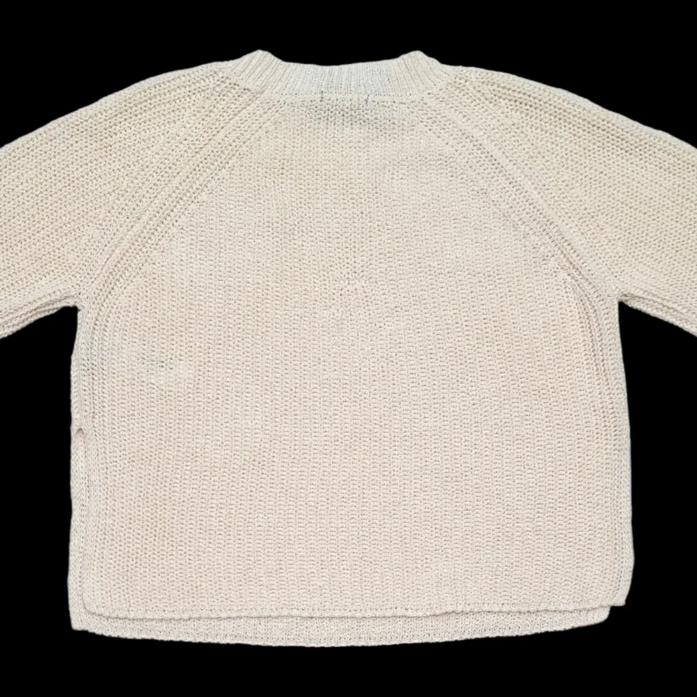 Women's Sweater MASSIMO DUTTI Purl Knit Linen & Cotton, Color Ivory, Size XS - Picture 10 of 15
